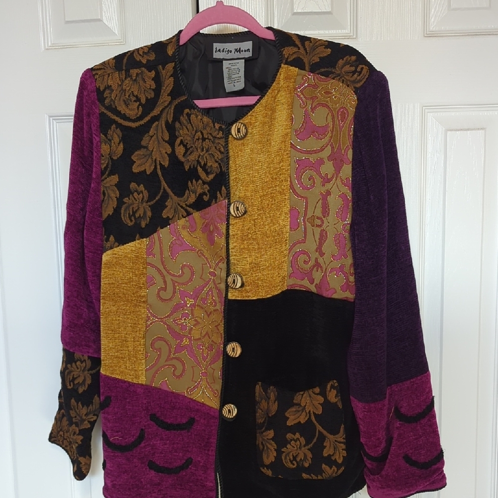 Indigo Moon Jacket Patchwork Large - image 1